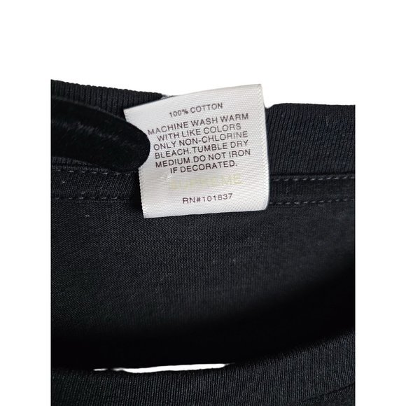 Supreme x Kaws Chalk Logo Black T-Shirt - Picture 5 of 8
